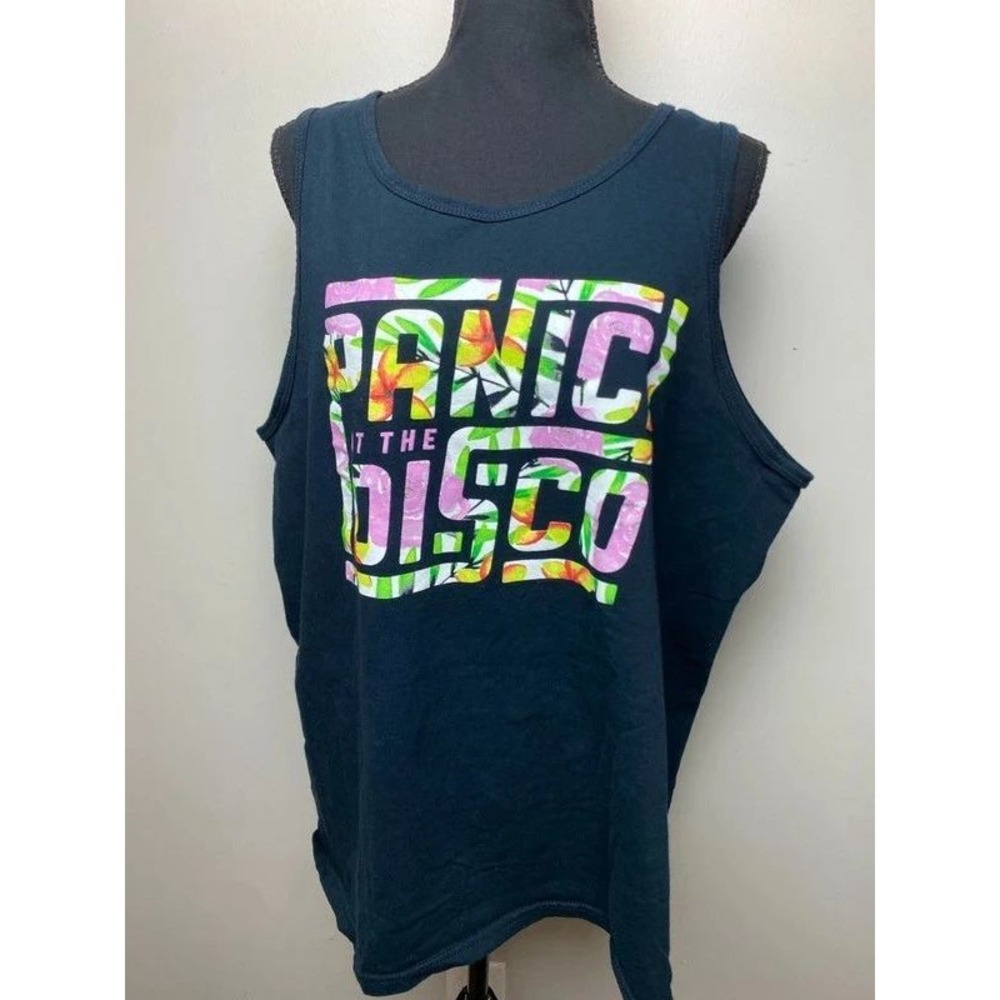 Panic! At The Disco Tropical Tank Top Y2K Emo Pop Punk Band Tee XL